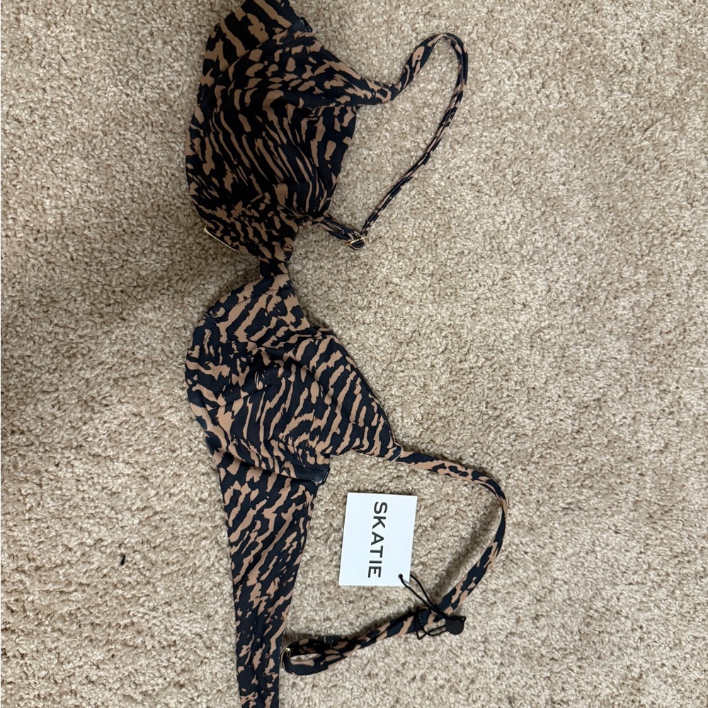 Skatie Animal Print Bikini Top